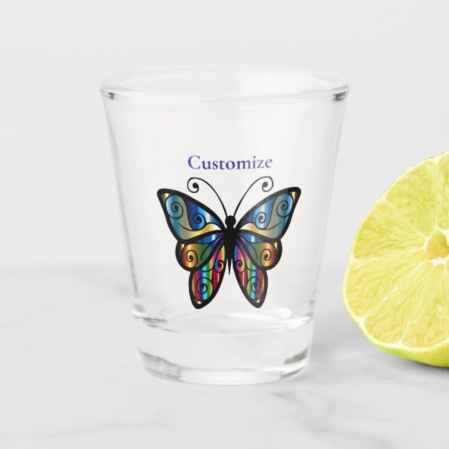 Copo De Shot Borboleta Colorida Thunder_Cove (Frente)