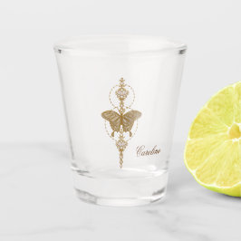 Copo De Shot Borboleta ouro.