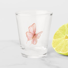 Copo De Shot Borboleta Rosa