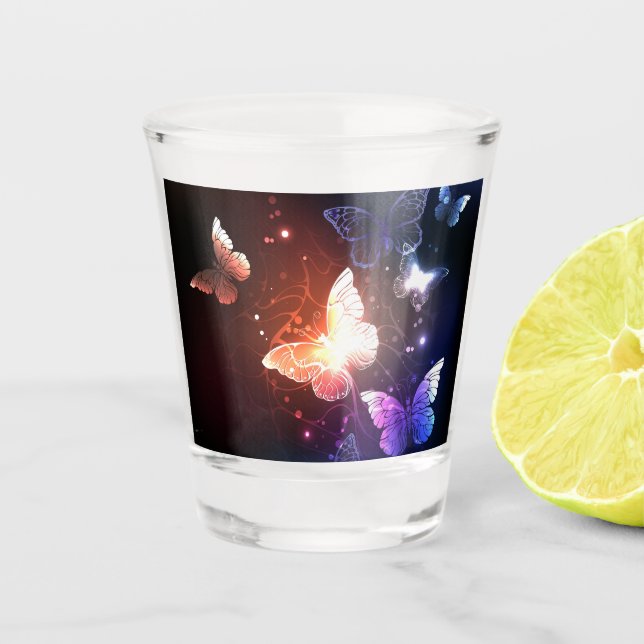 Copo De Shot Borboletas noturnas brilhantes (Frente)