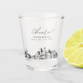 Copo De Shot Boston Wedding Favor Cheers Personalizados