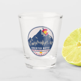 Copo De Shot Botão Crestado Colorado Retro Sunset Souvenirs