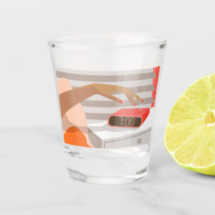 Copo De Shot Botão de snooze do despertador da mão das mulheres