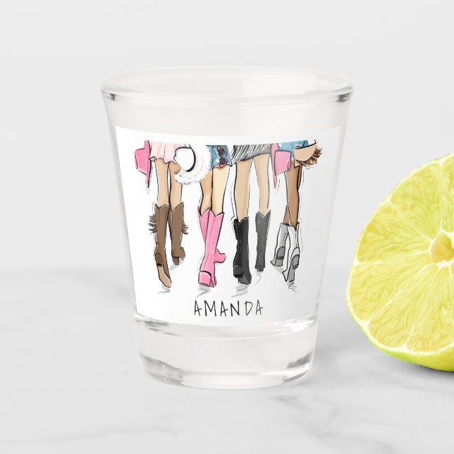 Copo De Shot Botas de cowboy personalizadas da moda ocidental d (Frente)