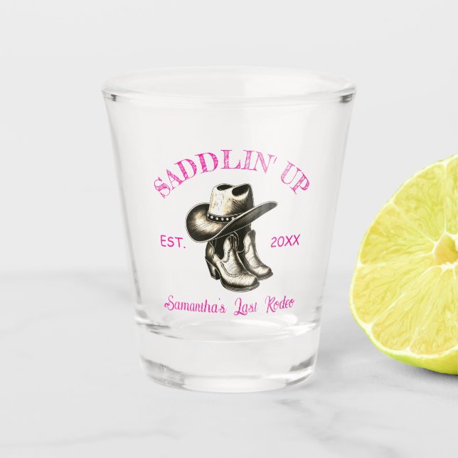 Copo De Shot Botas e Chapéu de Cowgirl Last Rodeo Festa de Solt (Frente)
