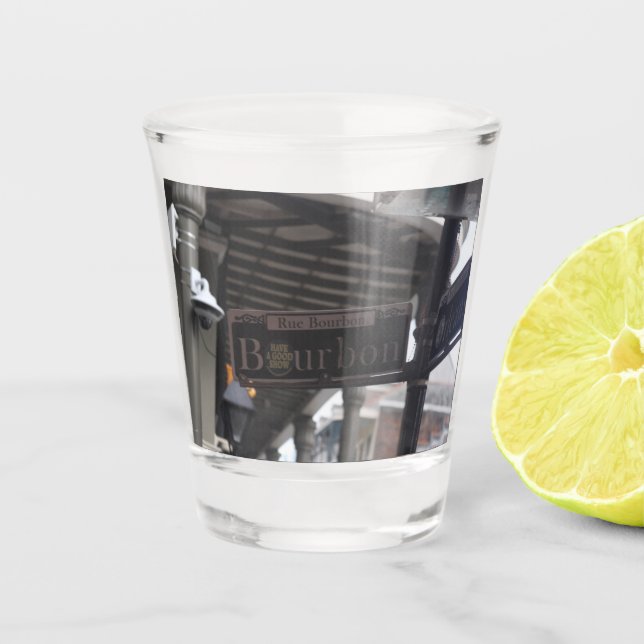 Copo De Shot Bourbon Street Sign Shot Glass (Frente)