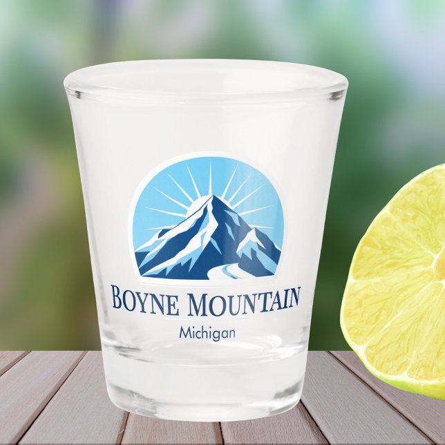 Copo De Shot  Boyne Mountain Michigan ski vacation Shot glas (Criador carregado)