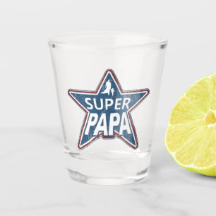 Copo De Shot Branco da papá super e azul vermelhos