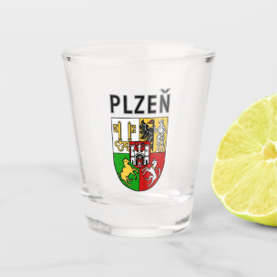 Copo De Shot Brasão de Armas de Plzeň, República Tcheca