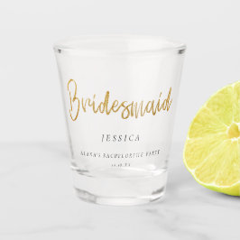 Copo De Shot Bridesmaid da festa de solteira Dourada