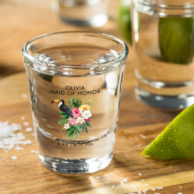 Copo De Shot Bridesmaid Personalizada do Casamento Turiano Trop (Criador carregado)