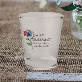 Copo De Shot Bridesmaid Wildflower Buquê Floral Sh