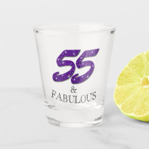 Copo De Shot Brilho roxo da 55th celebração feminino do
