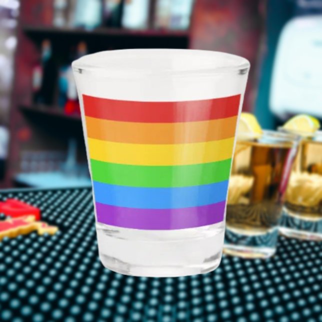 Copo De Shot Brinde ao Orgulho: Bandeira Arco-Íris (Criador carregado)