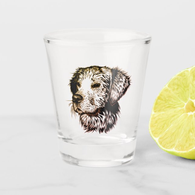 Copo De Shot Brown Puppy Sketch (Frente)
