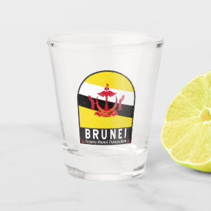 Copo De Shot Brunei Flag Emblem Distress Vintage