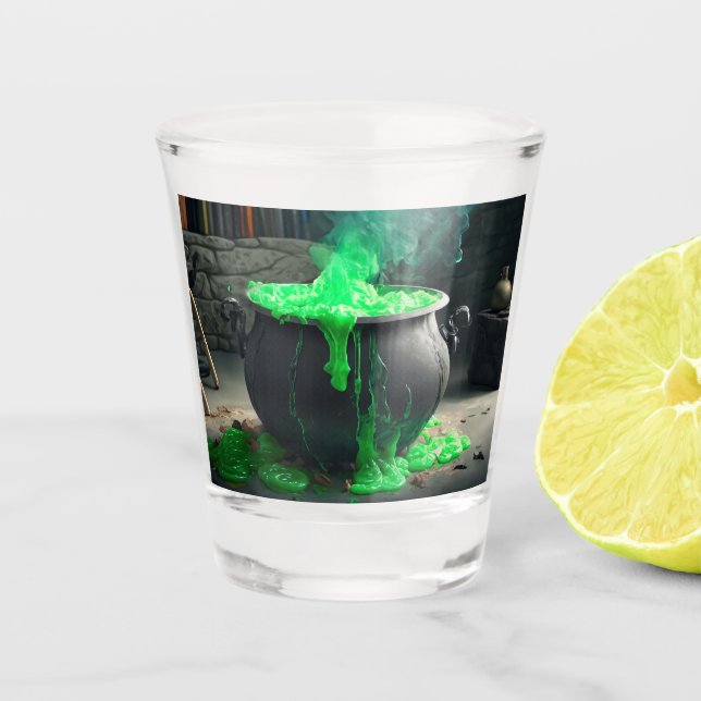 Copo De Shot Bubbling Witch's Cauldron Halloween (Frente)