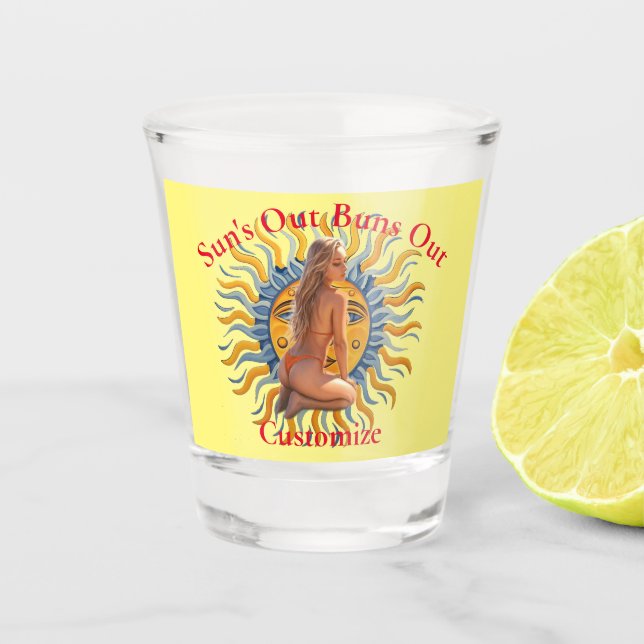 Copo De Shot Buns Out Bikini Beach Girl Thunder_Cove (Frente)