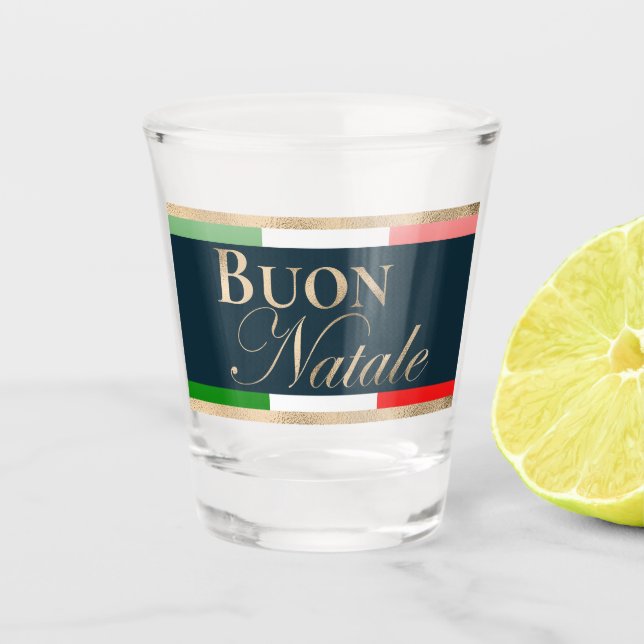 Copo De Shot Buon Natale, Bandeira italiana, Natal (Frente)