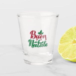 Copo De Shot Buon Natale Red e Green Christmas