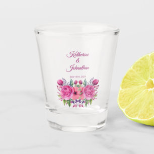 Copo De Shot Buquê de Flor Cor-de-Água Cor-de-Rosa Dinheiro/Dan