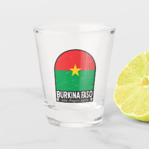 Copo De Shot Burkina Faso Sinalizador Emblem Vintage