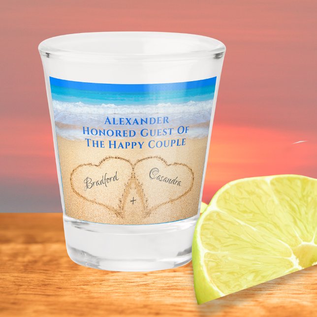 Copo De Shot Cabeças de Praia em Vidro de Boas-Vindas de Areia (Criador carregado)