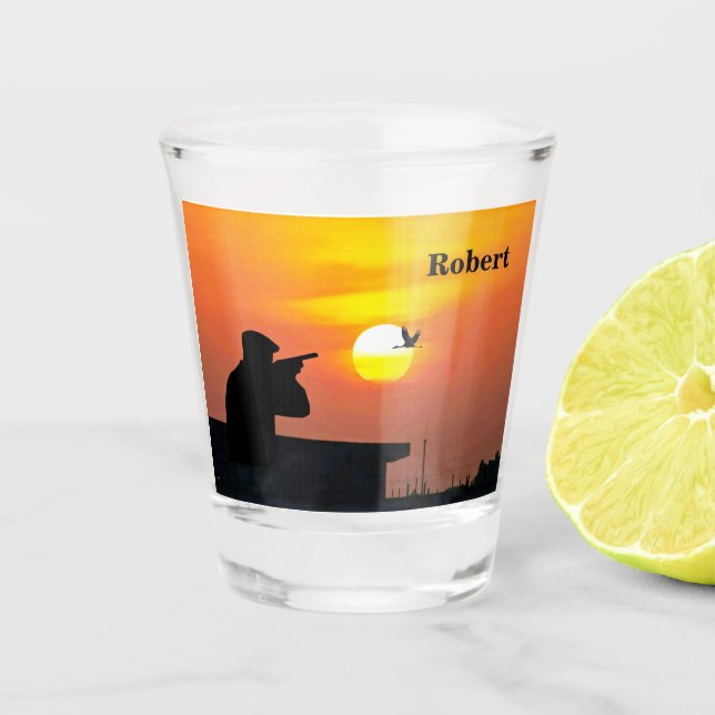 Copo De Shot Caça à Silhouette Bird Personalizada (Frente)