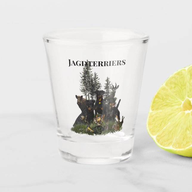 Copo De Shot Caça alemã Terrier (Jagdterrier) (Frente)