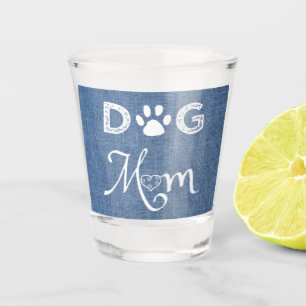 Copo De Shot Cachorro Azul Mãe Vidro