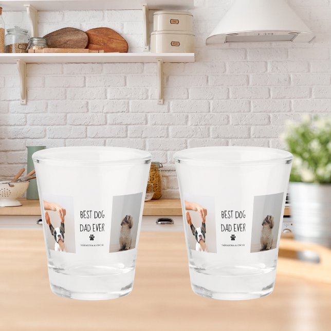 Copo De Shot Cachorro do Melhor Pai do Collage Moderno Nunca (Criador carregado)