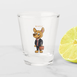 Copo De Shot Cachorro engraçado vestindo desenho de terno