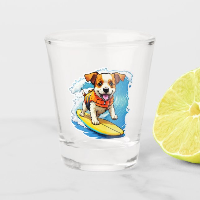 Copo De Shot Cachorro Surfista (Frente)