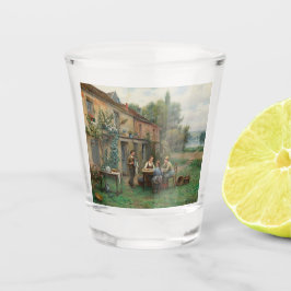 Copo De Shot Café bebendo no Jardim (Paisagem Francesa)