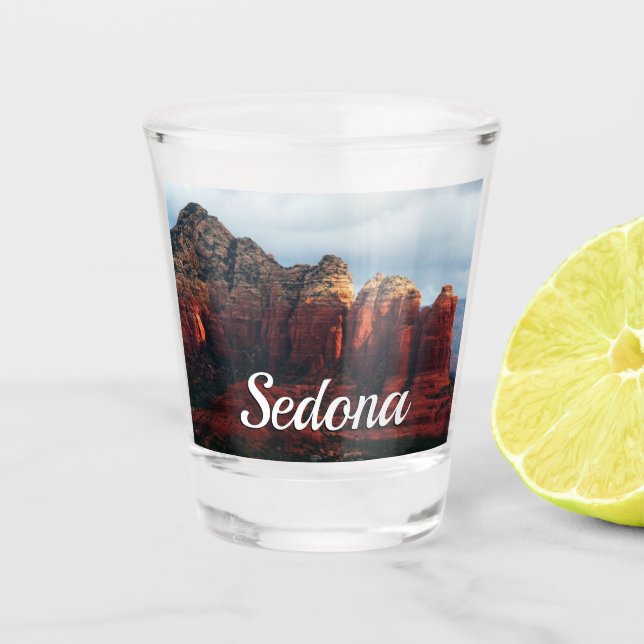 Copo De Shot Café Pot Rock Nublado em Sedona Arizona (Frente)