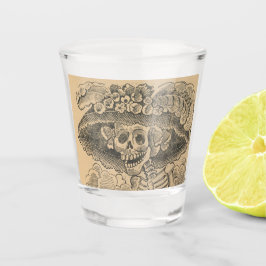 Copo De Shot Calavera Catrina (Esqueleto Elegante) (Caveira Dap