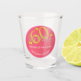 Copo De Shot Caligrafia Dourada à borboleta Elegante