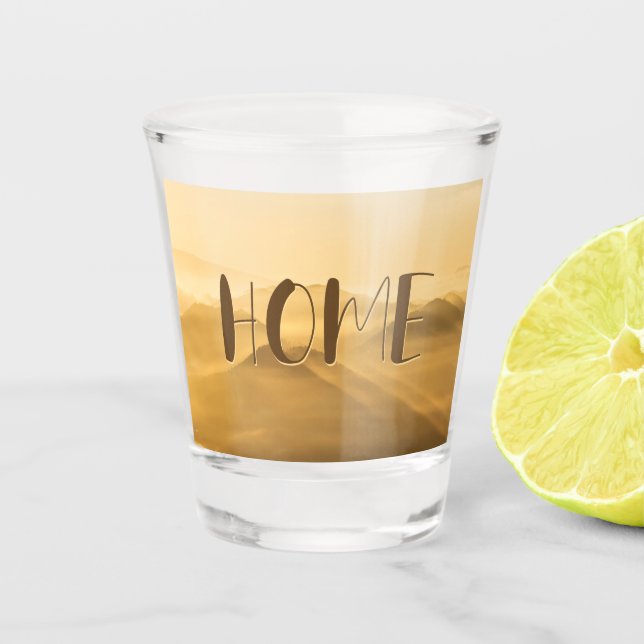 Copo De Shot Camadas de ouro do nevoeiro da manhã asas do sol a (Frente)
