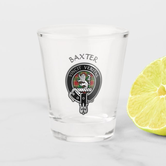 Copo De Shot Camiseta Clan Baxter Crest & Tartan (Frente)