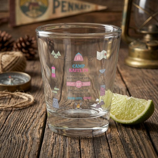 Copo De Shot Camp Bach Wilderness Bachelorette Party Favor (Criador carregado)