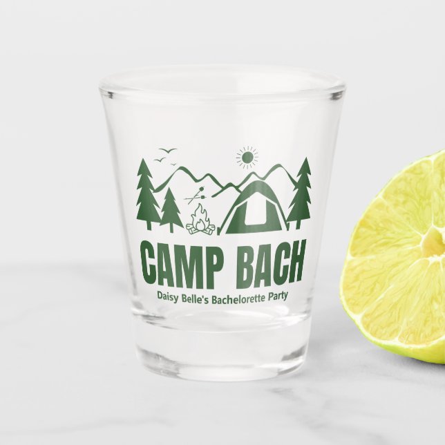 Copo De Shot Camp Bachelorette Green Shot glass (Frente)