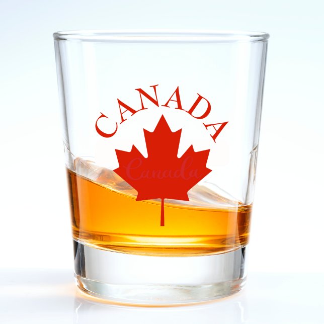 Copo De Shot Canadá Red & White Canada Flag (red Canada Canadian flag maple leaf)