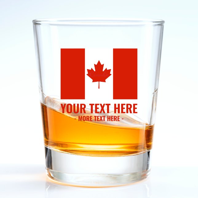 Copo De Shot Canadá Red & White Round Canada Flag (canada canadian flag maple leaf shot glass)