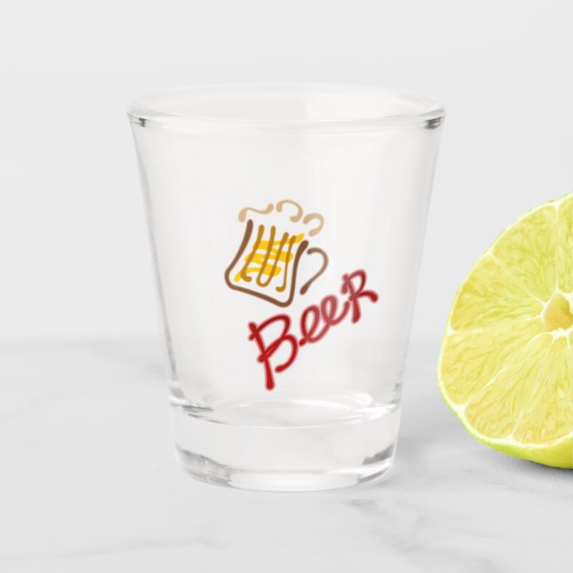 Copo De Shot Caneca de cerveja com cerveja e vidro de espuma (Frente)