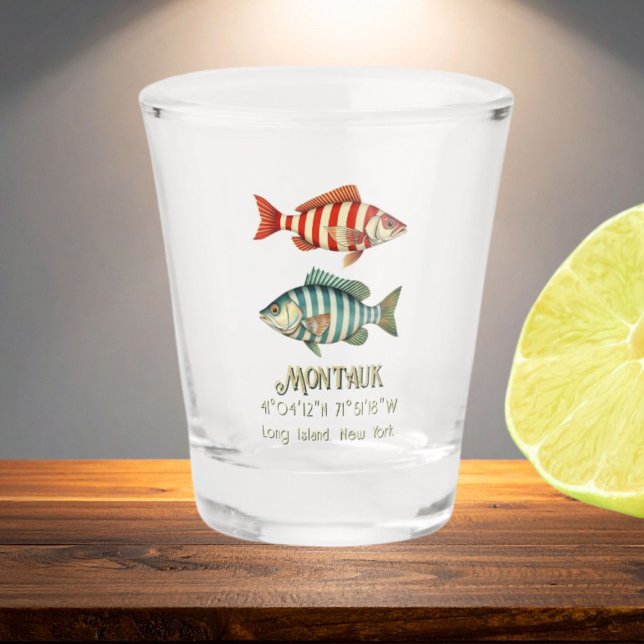Copo De Shot Caneca de peixe náutico Montauk Long Island Nova Y (Criador carregado)