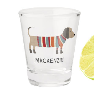 Copo De Shot Canino de Salsicha de Dachshund Personalizado