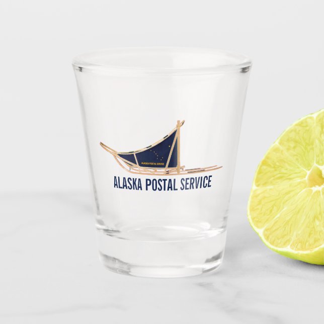 Copo De Shot Cão do Serviço Postal do Alasca (Frente)