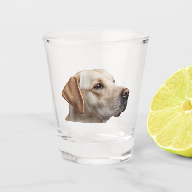 Copo De Shot Cão Labrador Amarelo (Frente)