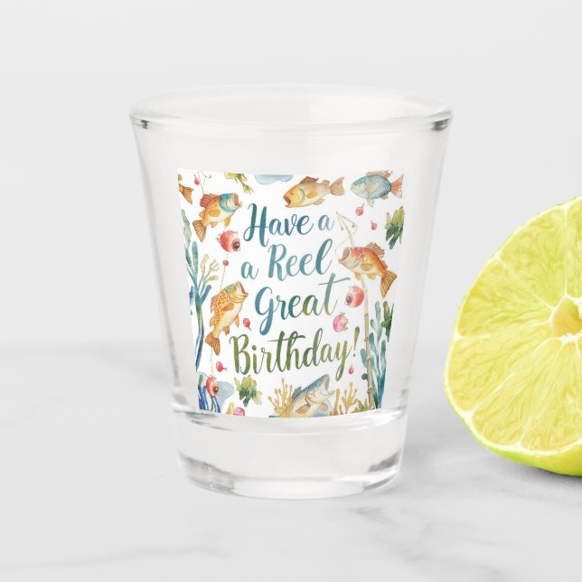 Copo De Shot Capa de Pesca Doméstica de Aniversário (Frente)
