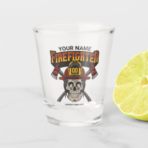 Copo De Shot Capacete de Caveira Personalizado de Bombeiro Ax 